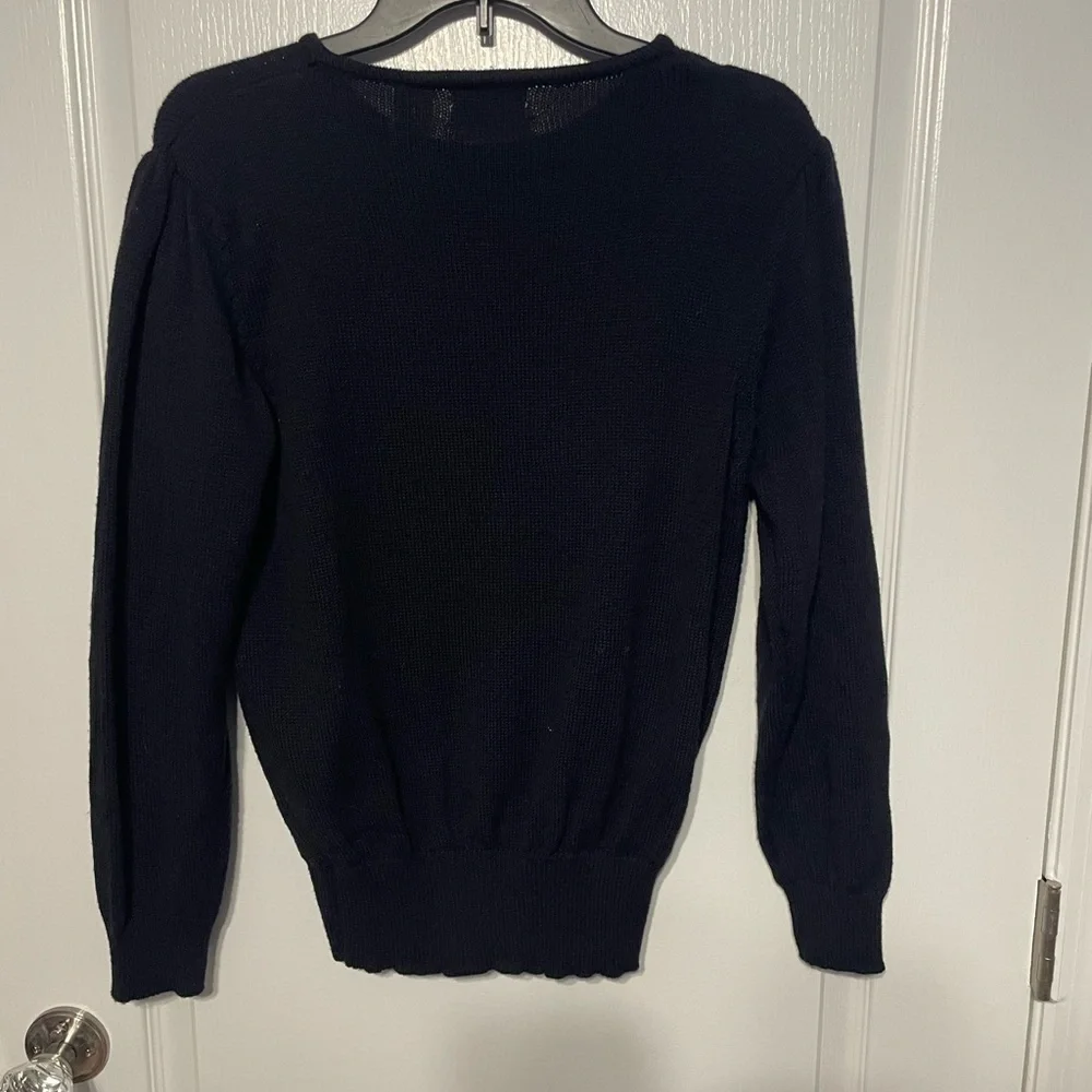 P Galli Design Floral sequined black sweater size M - Picture 2 of 4